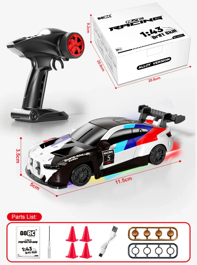 BMW RC Drift Car with Gyro, Alloy Body & 4WD Remote Control.